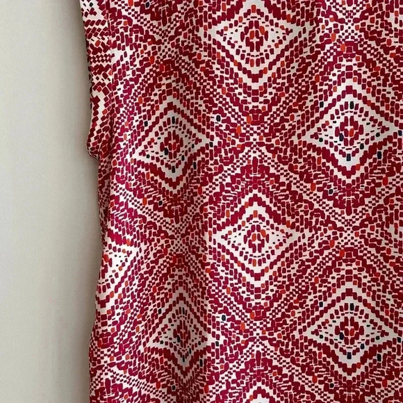 Ann Taylor Petite Red Diamond Print Speckled Tank Top, Size PMedium - Picture 11 of 16
